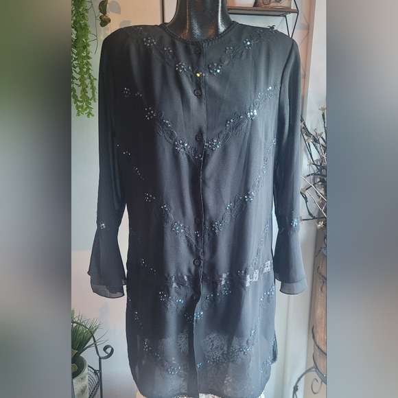 Original Anthony Black Blouse M - Picture 1 of 8